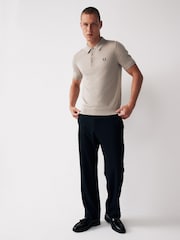 Ovsena kaša - Fred Perry pletena polo majica iz Blend merino volne - Slika 3 iz 6