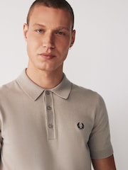 Ovsena kaša - Fred Perry pletena polo majica iz Blend merino volne - Slika 4 iz 6