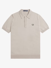 Ovsena kaša - Fred Perry pletena polo majica iz Blend merino volne - Slika 5 iz 6