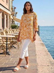 Roman Floral Print Pocket Tunic Top - រូបភាព 2 នៃ 4