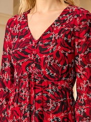 Roman 刺繡葉子中長連身裙 - 圖片 4，共 4