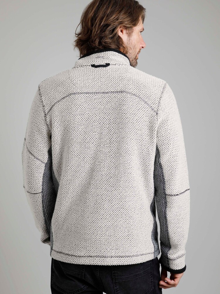 Kremowy - Weird Fish Caddis Eco 1/4 Zip Tech Macaroni Sweatshirt - Image 2 of 7