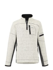 Kremowy - Weird Fish Caddis Eco 1/4 Zip Tech Macaroni Sweatshirt - Image 6 of 7