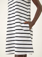 Roman White Stripe Jersey A-Line Dress - Image 5 of 6