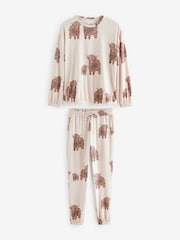 Ecru Cream Hamish Cosy Long Sleeve Pyjamas - Image 6 of 9