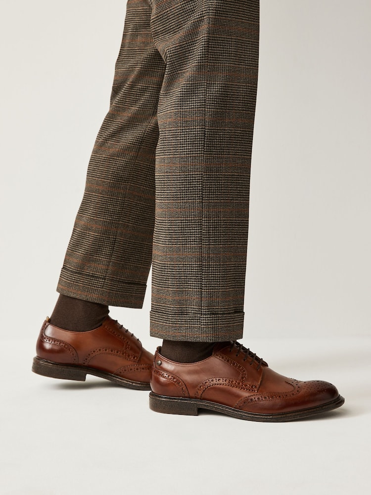Tan Brown Heritage Brogue Shoes - Image 2 of 8