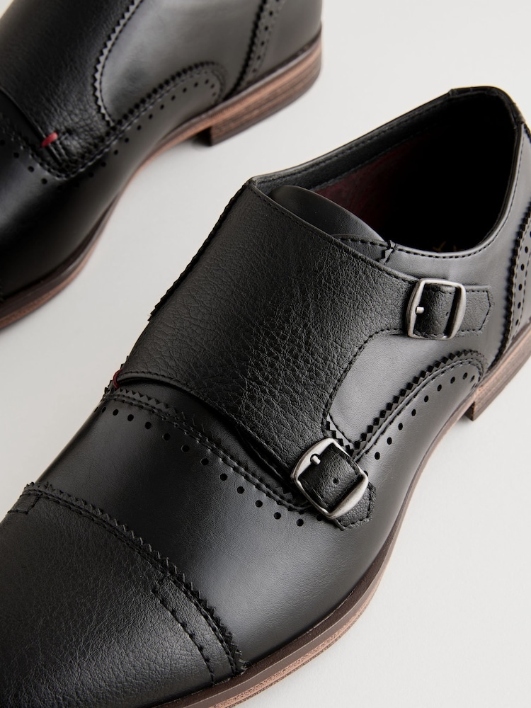 Mens Shoes Monk Shoes Next Monte-Carlo Black Suede Double Monk Shoes Reinhard Frans