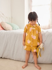 Ochre Yellow Woven Button Through Pyjamas (9mths-12yrs) - Image 2 of 8