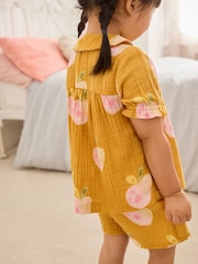 Ochre Yellow Woven Button Through Pyjamas (9mths-12yrs) - Image 3 of 8