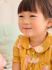 Ochre Yellow Woven Button Through Pyjamas (9mths-12yrs) - Image 4 of 8