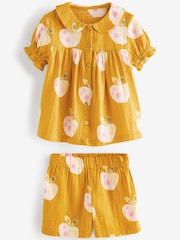 Ochre Yellow Woven Button Through Pyjamas (9mths-12yrs) - Image 5 of 8