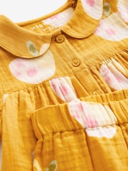 Ochre Yellow Woven Button Through Pyjamas (9mths-12yrs) - Image 7 of 8