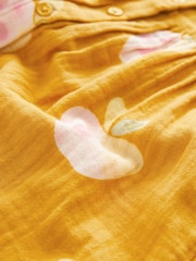 Ochre Yellow Woven Button Through Pyjamas (9mths-12yrs) - Image 8 of 8