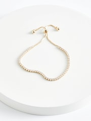 Aela Gold Tone Diamond Simulant Tennis Bracelet - Image 1 of 1