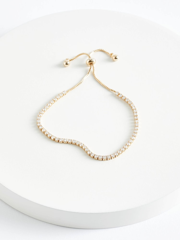 Aela Gold Tone Diamond Simulant Tennis Bracelet - Image 1 of 1