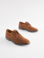Tan Brown Suede Sole Derby Shoes - Image 1 of 6