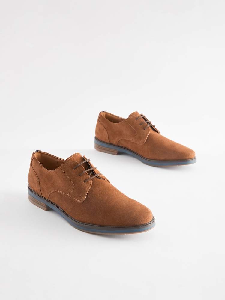 Tan Brown Suede Sole Derby Shoes - Image 1 of 6