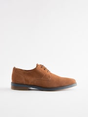 Tan Brown Suede Sole Derby Shoes - Image 2 of 6