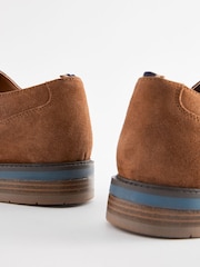 Tan Brown Suede Sole Derby Shoes - Image 3 of 6