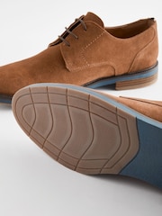 Tan Brown Suede Sole Derby Shoes - Image 4 of 6