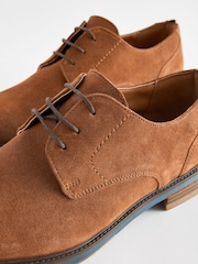 Tan Brown Suede Sole Derby Shoes - Image 5 of 6