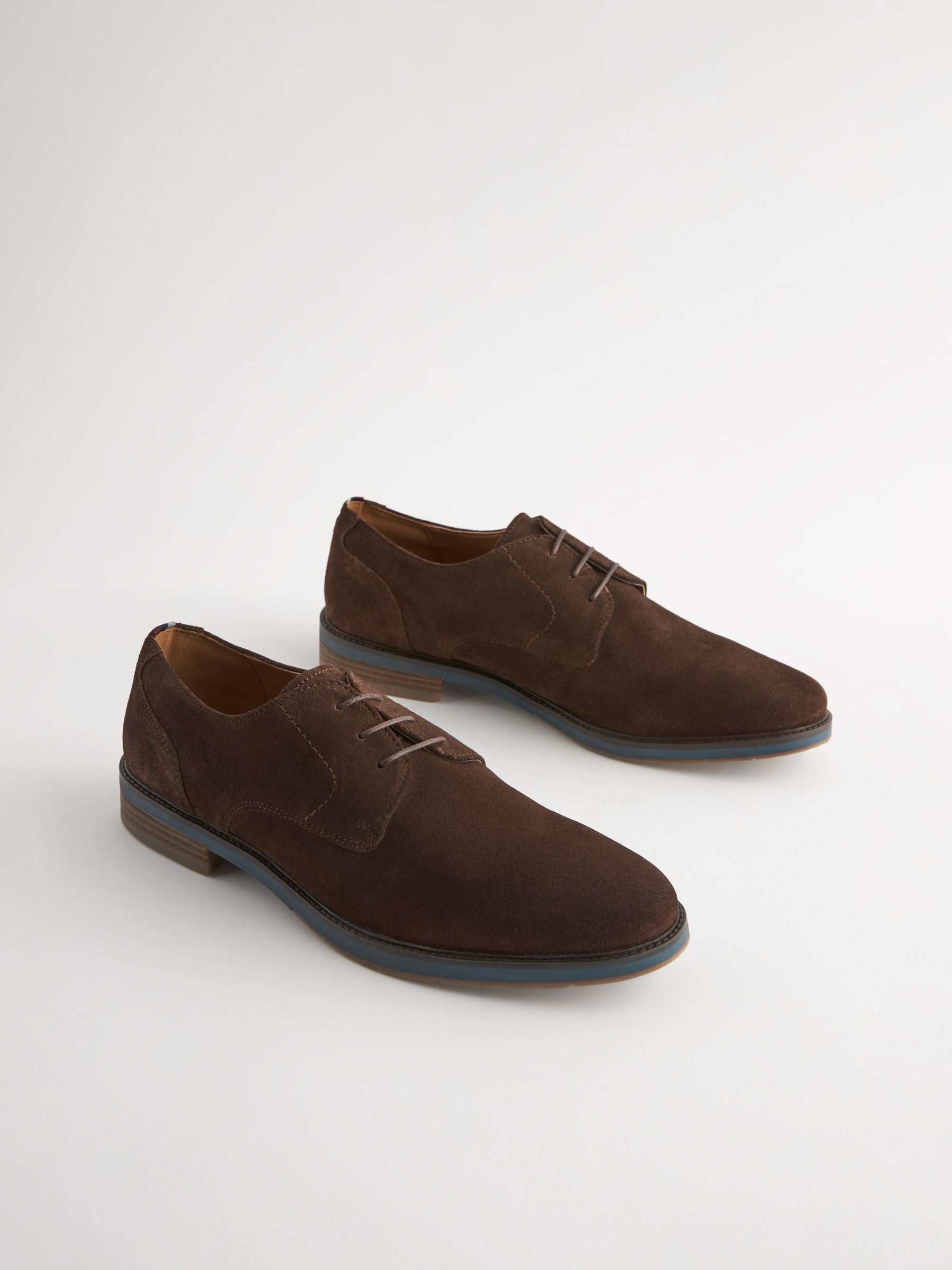 Buy Brown Suede Derby Shoes from Next Luxembourg