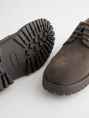 Brown Cleated Sole Derby Shoes - Image 4 of 6