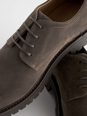 Brown Cleated Sole Derby Shoes - Image 5 of 6