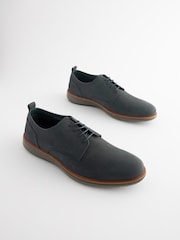 Navy Blue Leather Derby Shoes - Image 1 of 6
