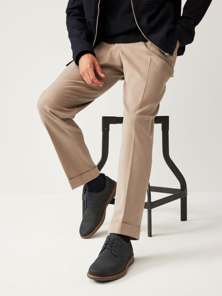 Navy Blue Leather Derby Shoes - Image 6 of 6