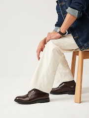 Brown Leather Gloss Derby Shoes - Image 1 of 7