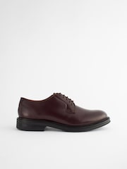 Brown Leather Gloss Derby Shoes - Image 3 of 7