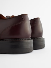 Brown Leather Gloss Derby Shoes - Image 4 of 7
