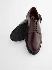 Brown Leather Gloss Derby Shoes - Image 5 of 7