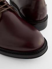 Brown Leather Gloss Derby Shoes - Image 6 of 7