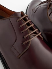 Brown Leather Gloss Derby Shoes - Image 7 of 7