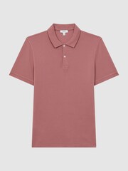 Reiss Dusty Rose Puro Slim Fit Garment Dye Polo Shirt - Image 2 of 4