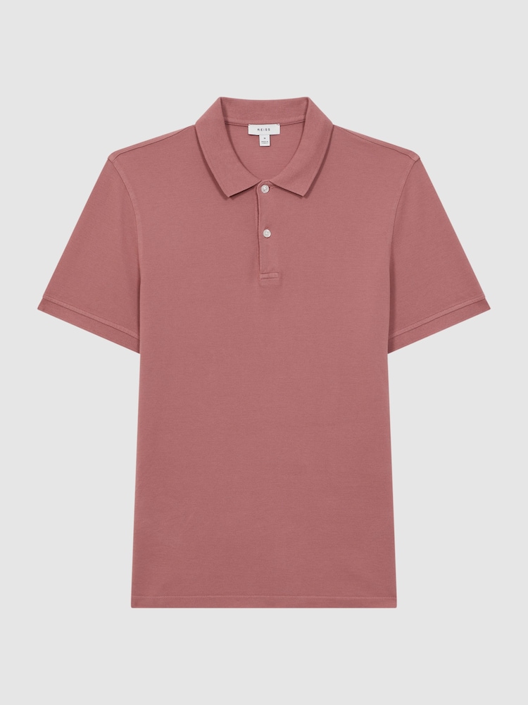 Reiss Dusty Rose Puro Slim Fit Garment Dye Polo Shirt - Image 2 of 4