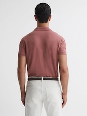 Reiss Dusty Rose Puro Slim Fit Garment Dye Polo Shirt - Image 4 of 4