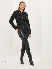 Star by Julien MacDonald Black Faux Suede Military Jacket - Image 6 of 8