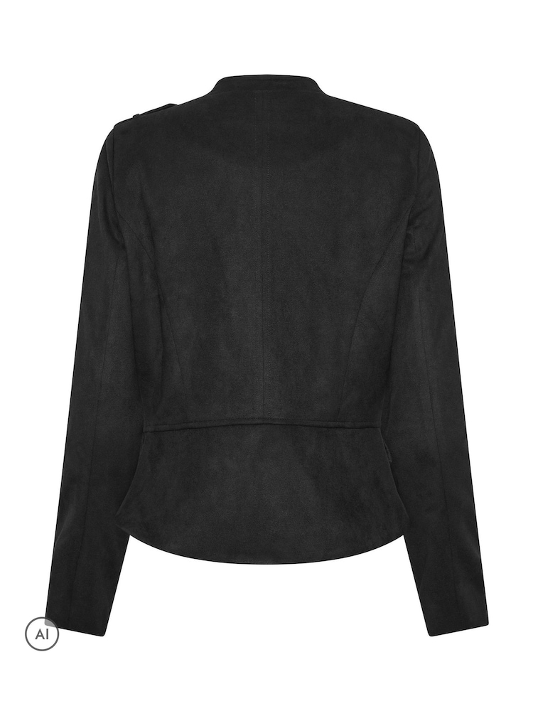 Star by Julien MacDonald Black Faux Suede Military Jacket - Image 8 of 8 Star by Julien MacDonald Black Faux Suede Military Jacket - Image 8 of 8