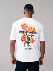 White Multi Floral Relaxed Fit Floral Nature Graphic T-Shirt - Image 1 of 8