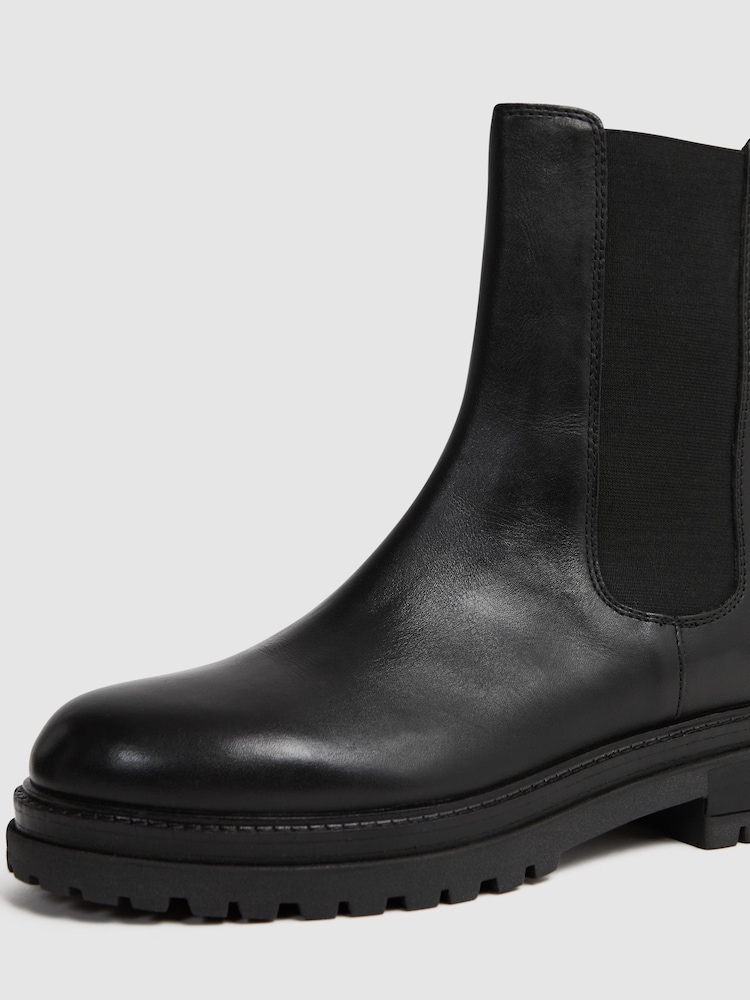 Reiss Black Thea Leather Chelsea Boots - Image 5 of 5