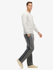 Superdry Grey Marl/Eclipse Navy Essential Logo Straight Joggers - Image 1 of 5