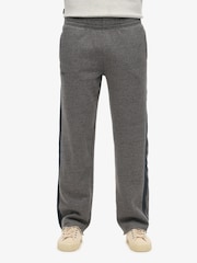 Superdry Grey Marl/Eclipse Navy Essential Logo Straight Joggers - Image 2 of 5