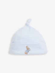JoJo Maman Bébé Blue 2-Piece Peter Rabbit Smocked Baby Sleepsuit & Hat Set - Image 3 of 5