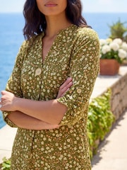Roman Green Ditsy Floral Print Tunic Top - Image 4 of 4