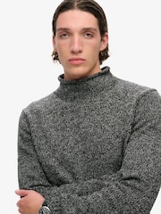 Superdry Black Marl 90s Roll Neck Jumper - Image 3 of 4