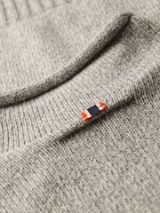 Superdry Rune Grey Marl 90s Roll Neck Jumper - Image 6 of 6