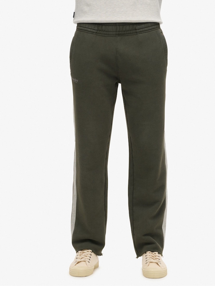 Superdry Dark Green/Athletic Grey Marl Essential Logo Straight Joggers - Image 1 of 7